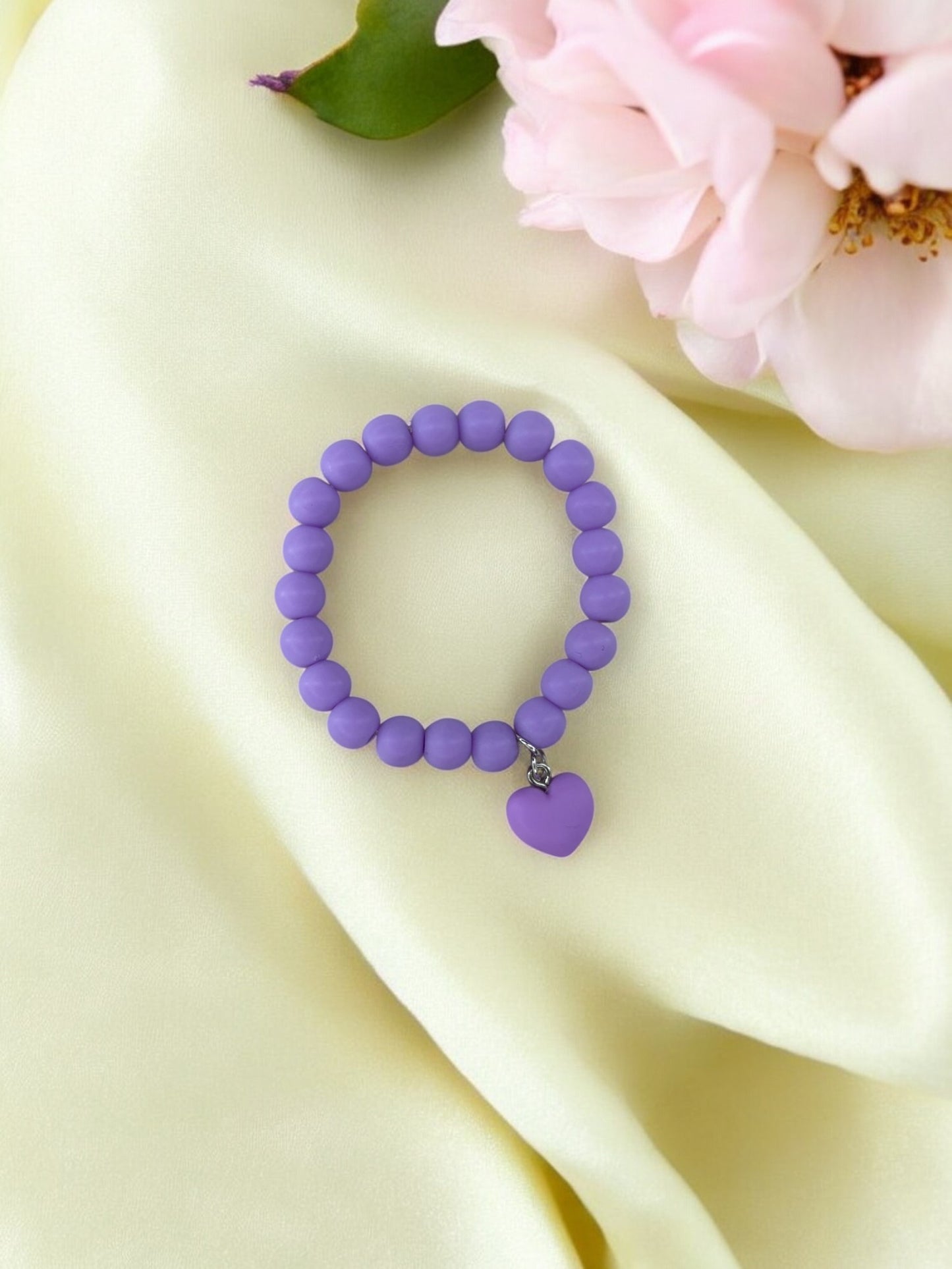 Bracelet enfant accroche coeur violet
