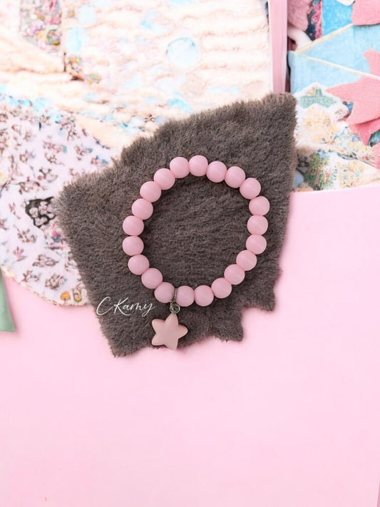 Bracelet enfant accroche étoile rose clair