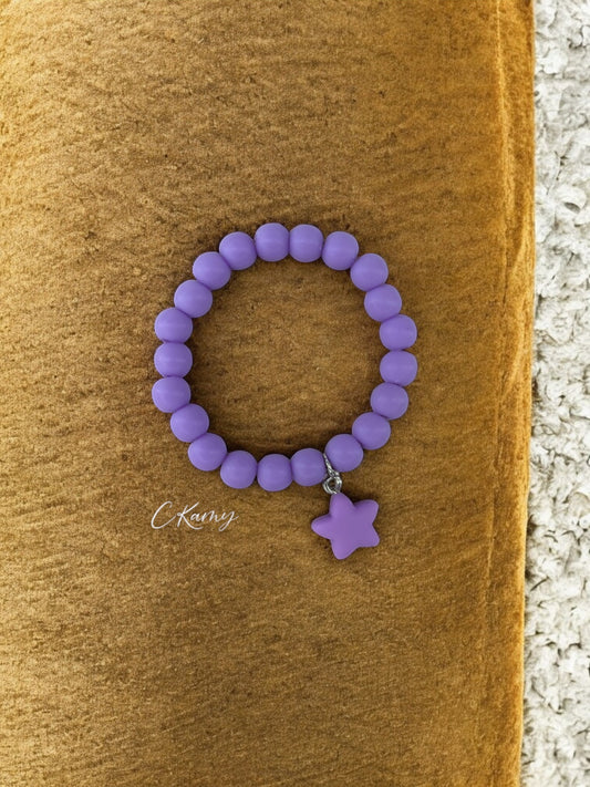 Bracelet enfant accroche étoile violet