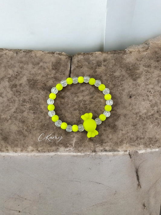 Bracelet enfant bonbon alterné jaune mat