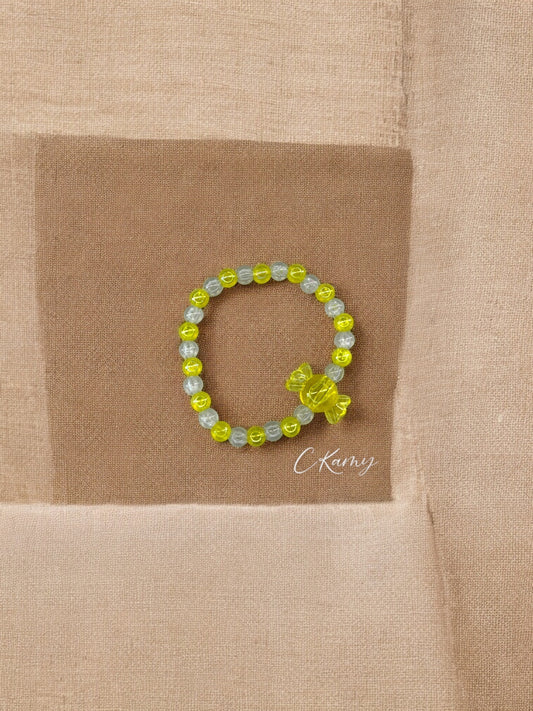 Bracelet enfant bonbon alterné jaune transparent