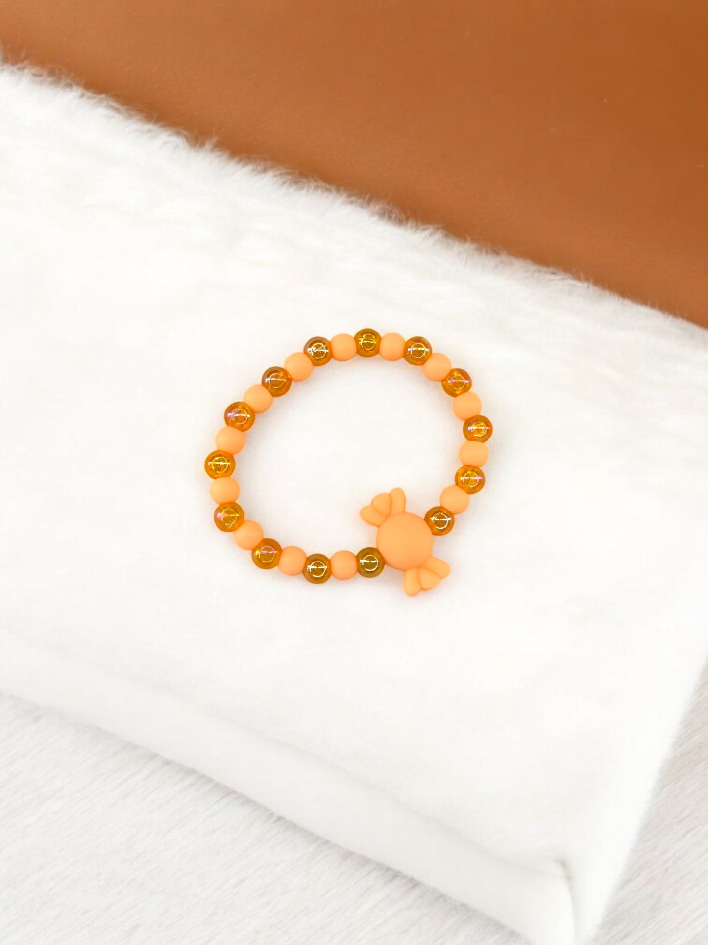Bracelet enfant bonbon alterné orange mat