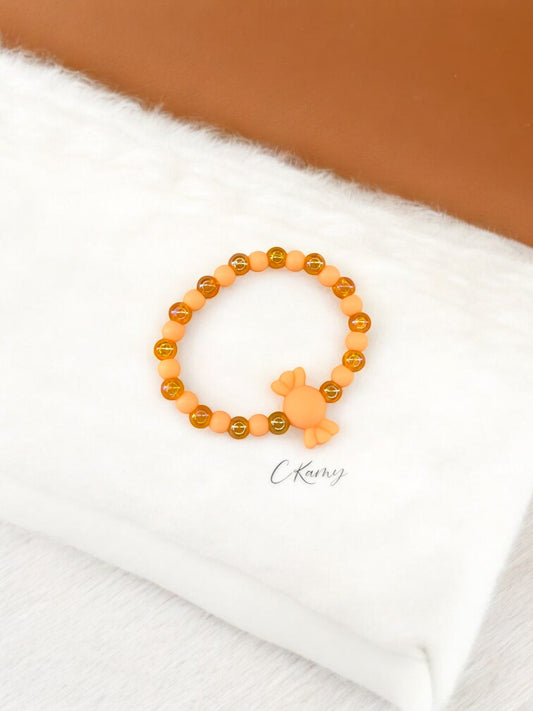 Bracelet enfant bonbon alterné orange mat