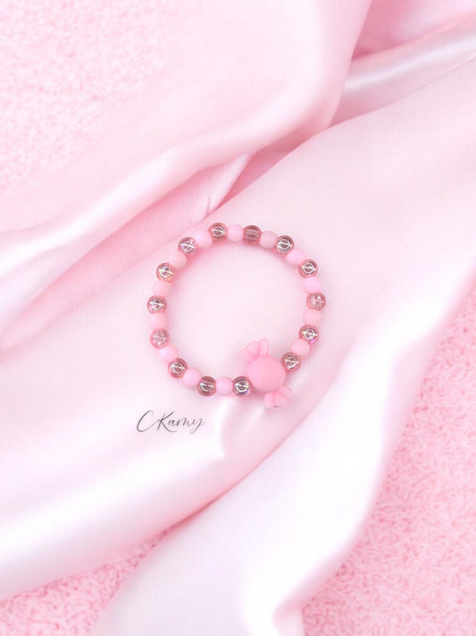 Bracelet enfant bonbon alterné rose clair mat