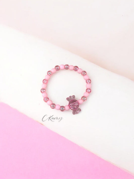 Bracelet enfant bonbon alterné rose clair transparent