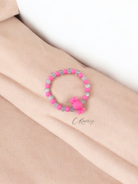 Bracelet enfant bonbon alterné rose mat