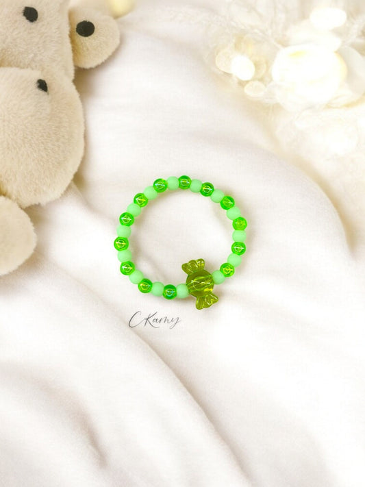 Bracelet enfant bonbon alterné vert transparent