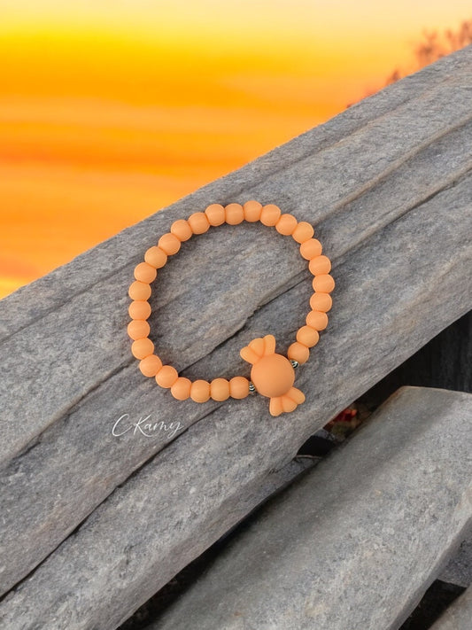 Bracelet enfant bonbon perles orange