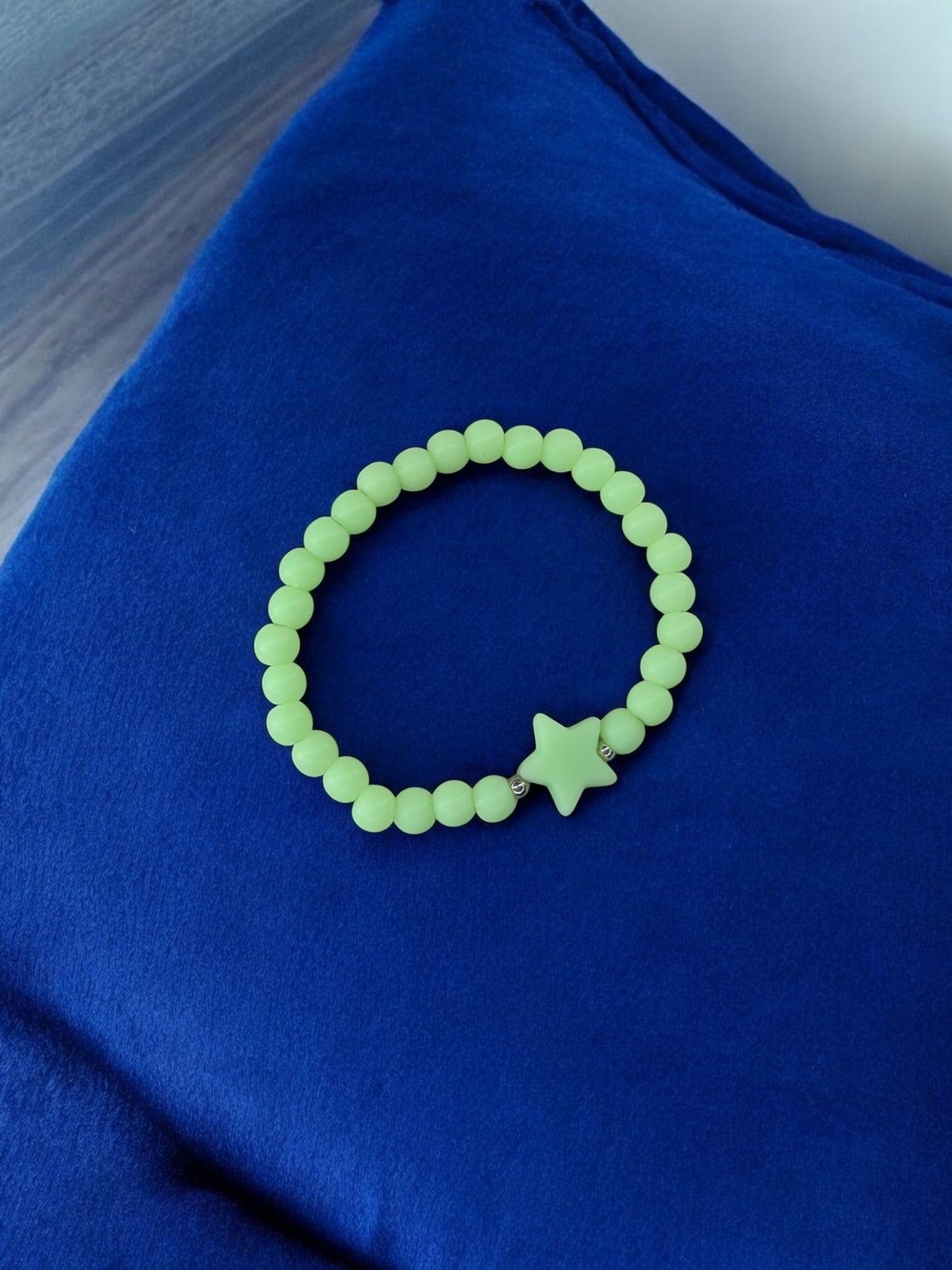 Bracelet enfant étoile perles vert