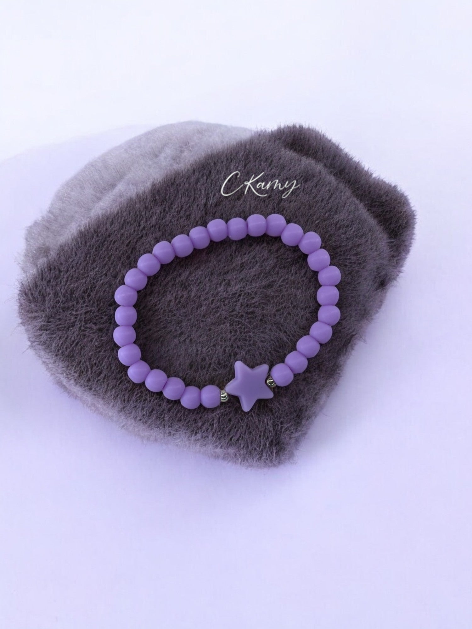 Bracelet enfant étoile perles violet