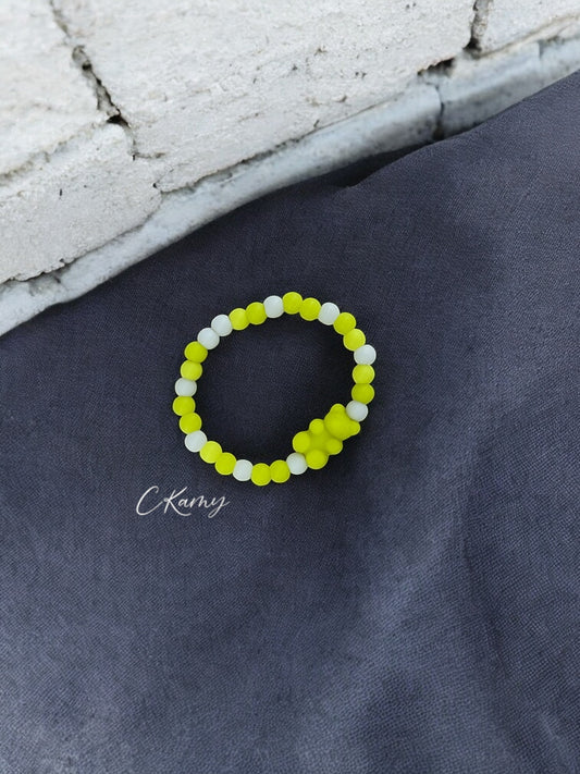 Bracelet enfant nounours alterné jaune