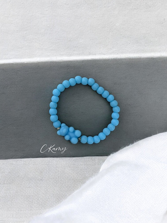 Bracelet enfant nounours perles bleu