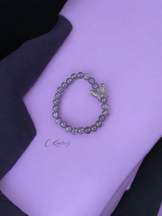 Bracelet enfant papillon violet