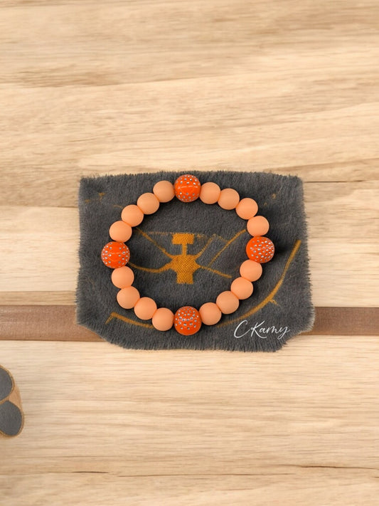 Bracelet enfant perles strassées orange