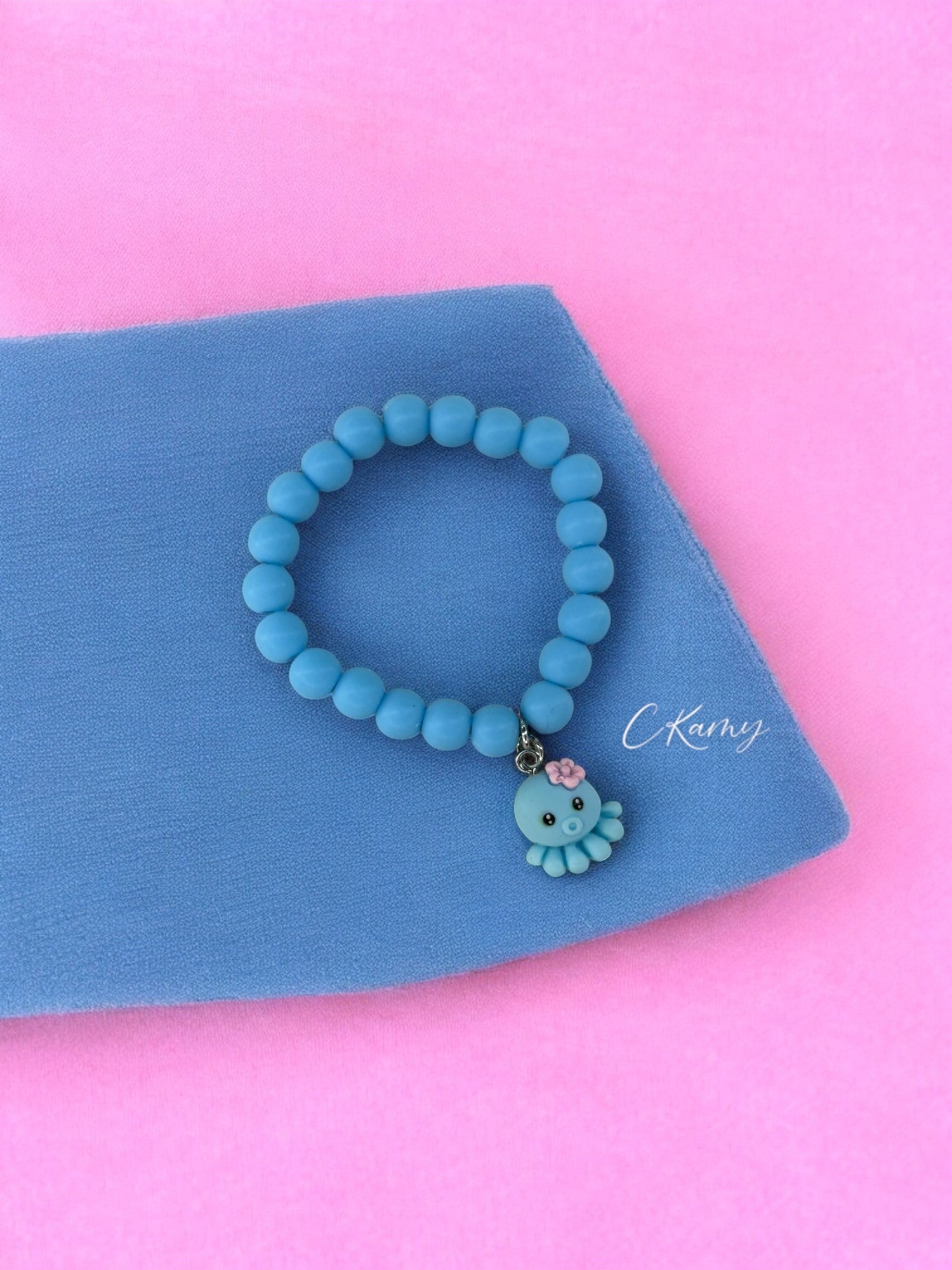 Bracelet enfant pieuvre bleu