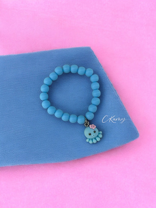 Bracelet enfant pieuvre bleu
