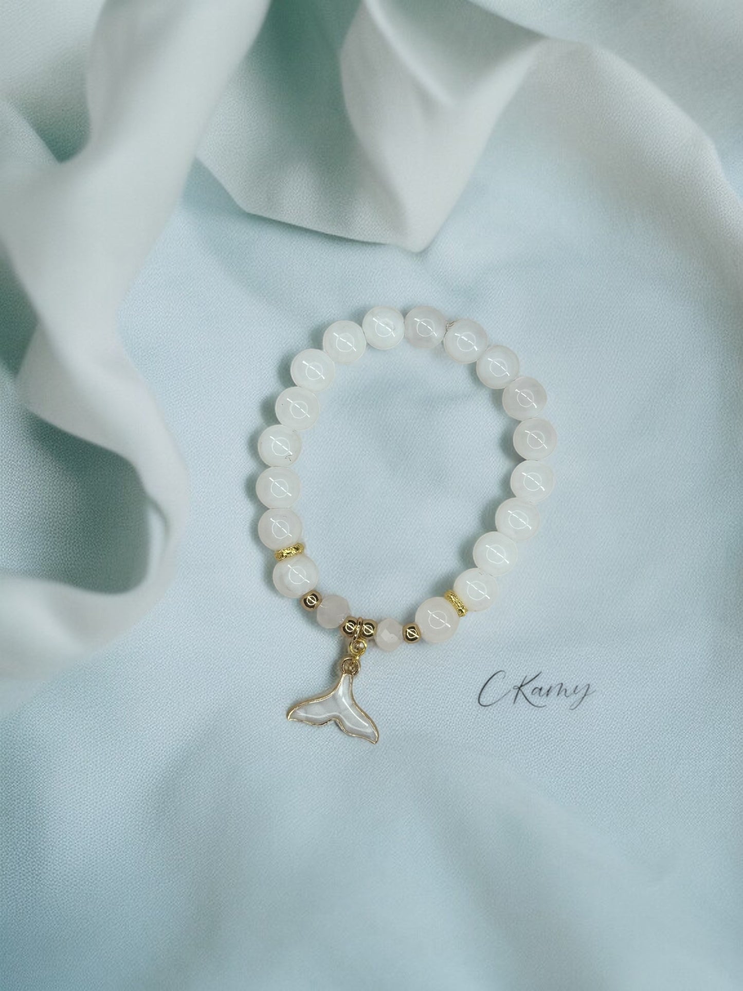 Bracelet enfant queue de sirène blanc