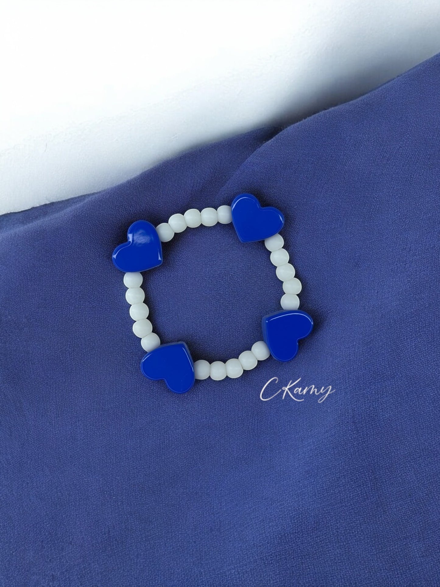 Bracelet enfant tour en coeur bleu