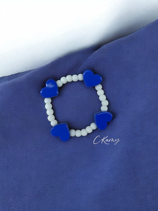 Bracelet enfant tour en coeur bleu