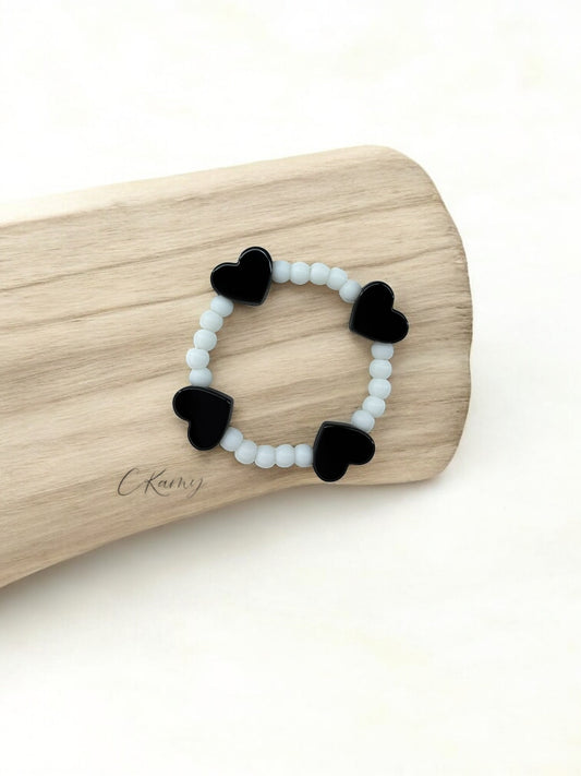 Bracelet enfant tour en coeur noir