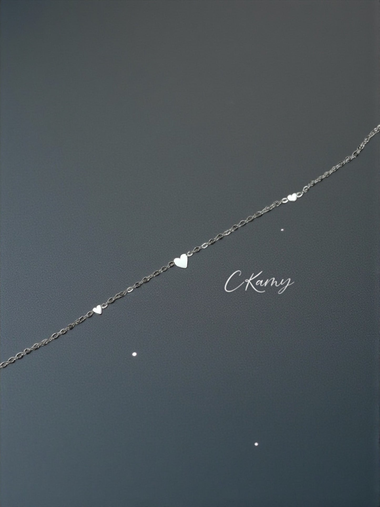 Bracelet femme chaînette argent petit coeur