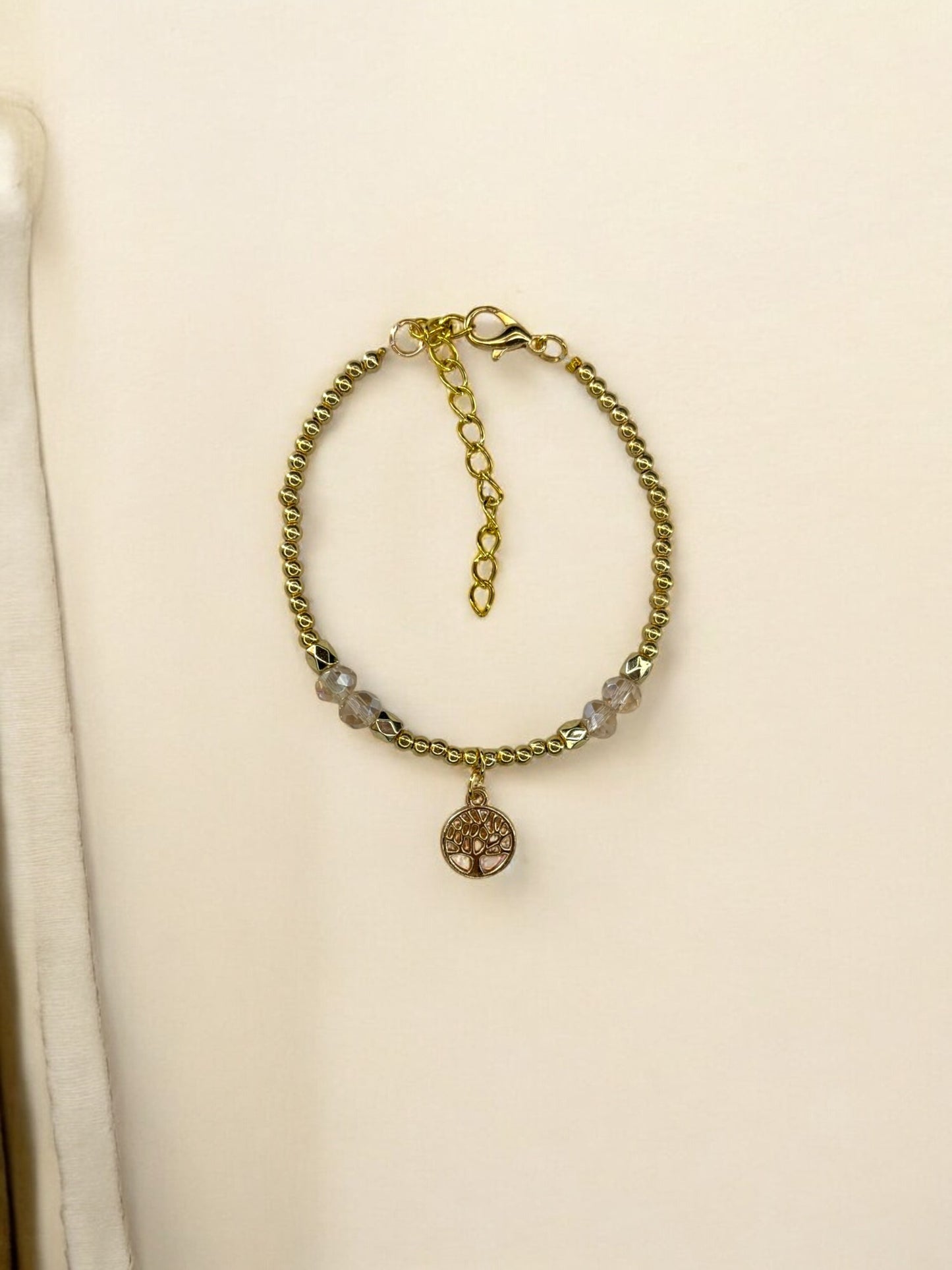 Bracelet femme petit arbre de vie doré rose
