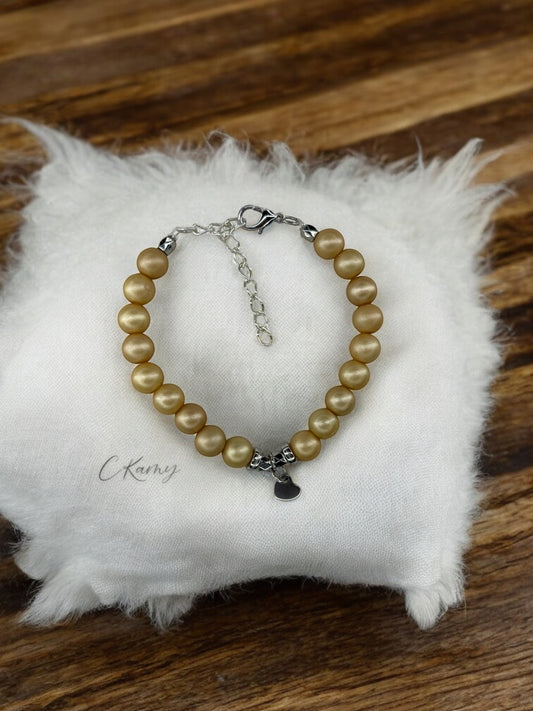 Bracelet femme petit coeur argent jaune sable mat