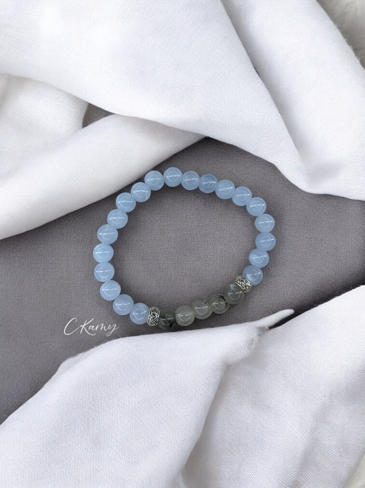 Bracelet homme bicolore bleu milieu gris