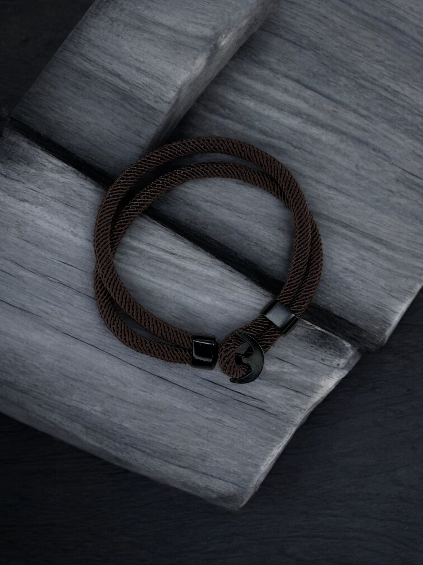 Bracelet homme corde ancrage marron