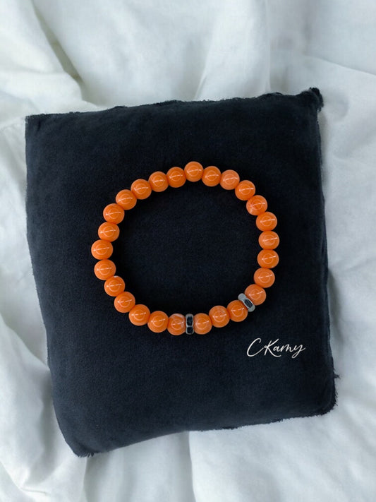 Bracelet homme deux écrous orange