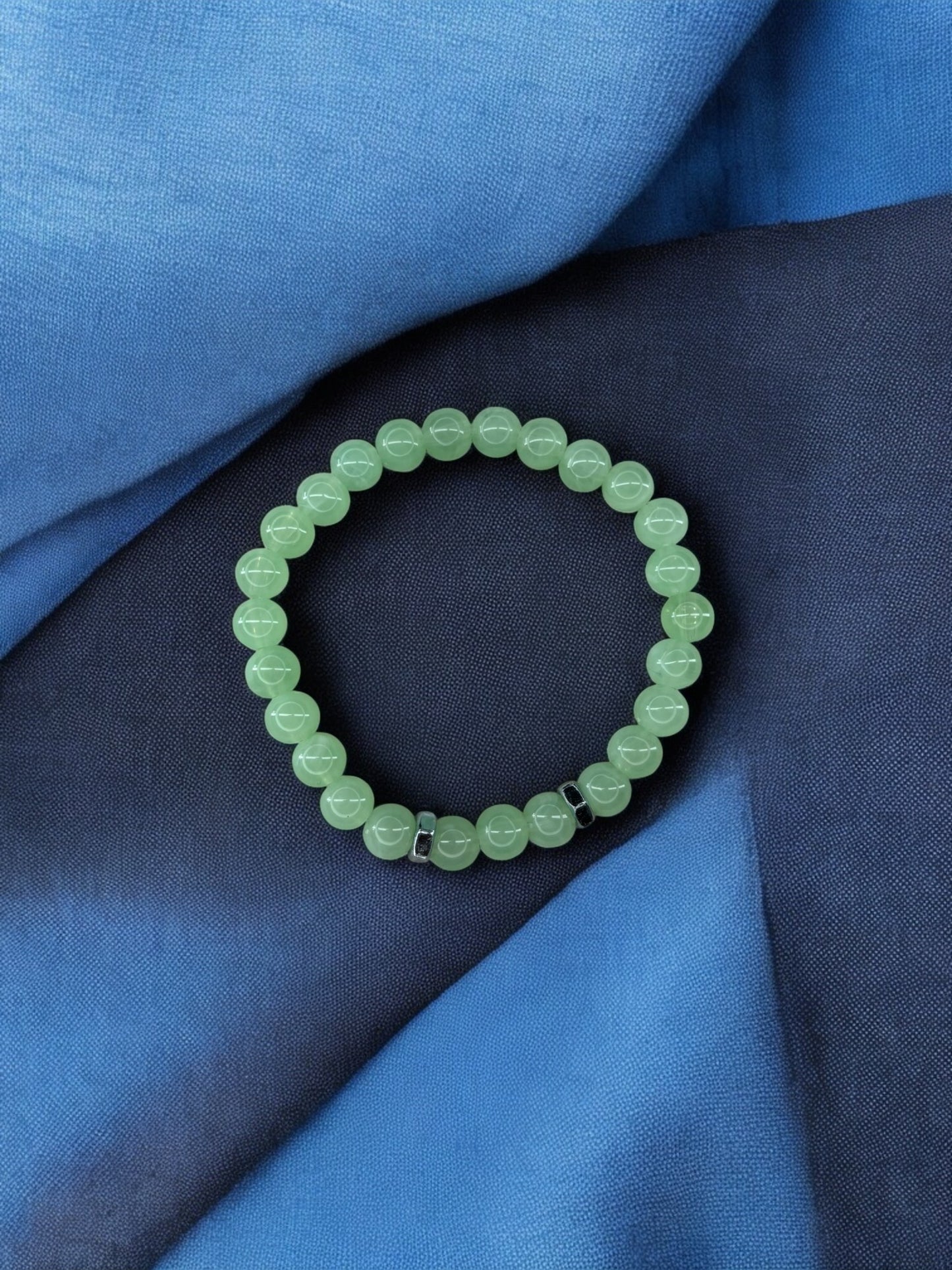 Bracelet homme deux écrous perles vert