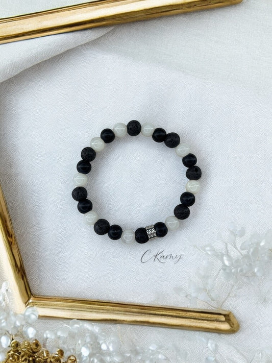 Bracelet homme mélange trois couleurs noir blanc