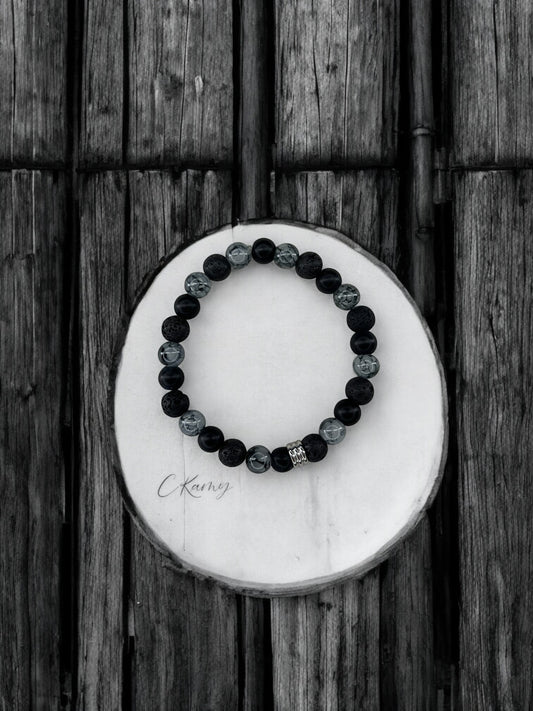 Bracelet homme mélange trois couleurs noir gris