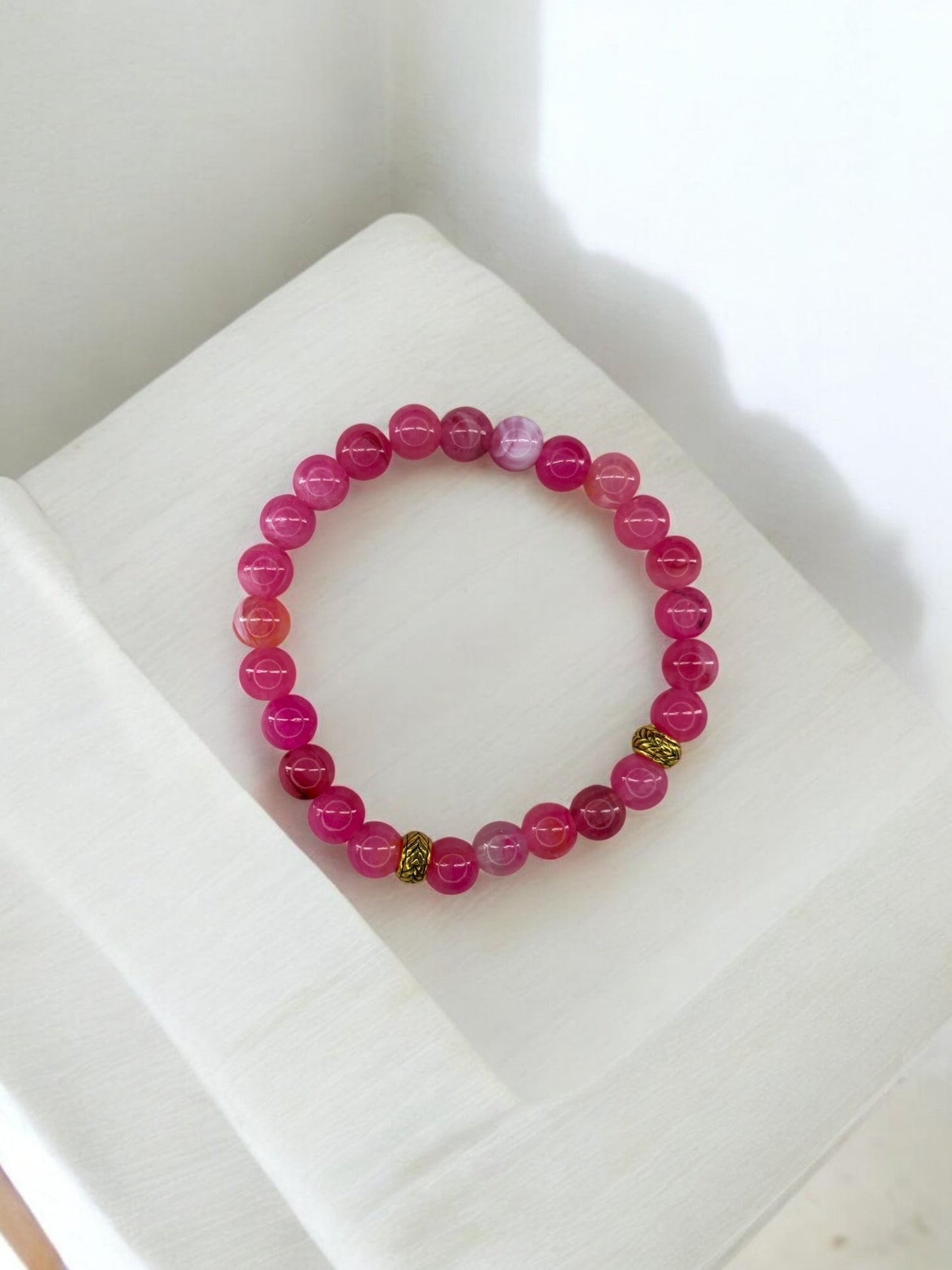 Bracelet homme perles intercalaires doré rose