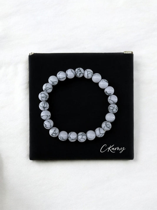Bracelet homme simple unicolore blanc à traits