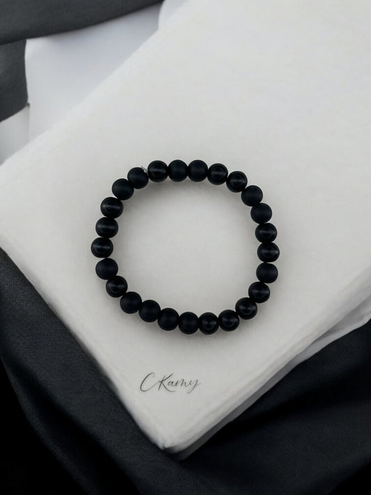 Bracelet homme simple unicolore noir