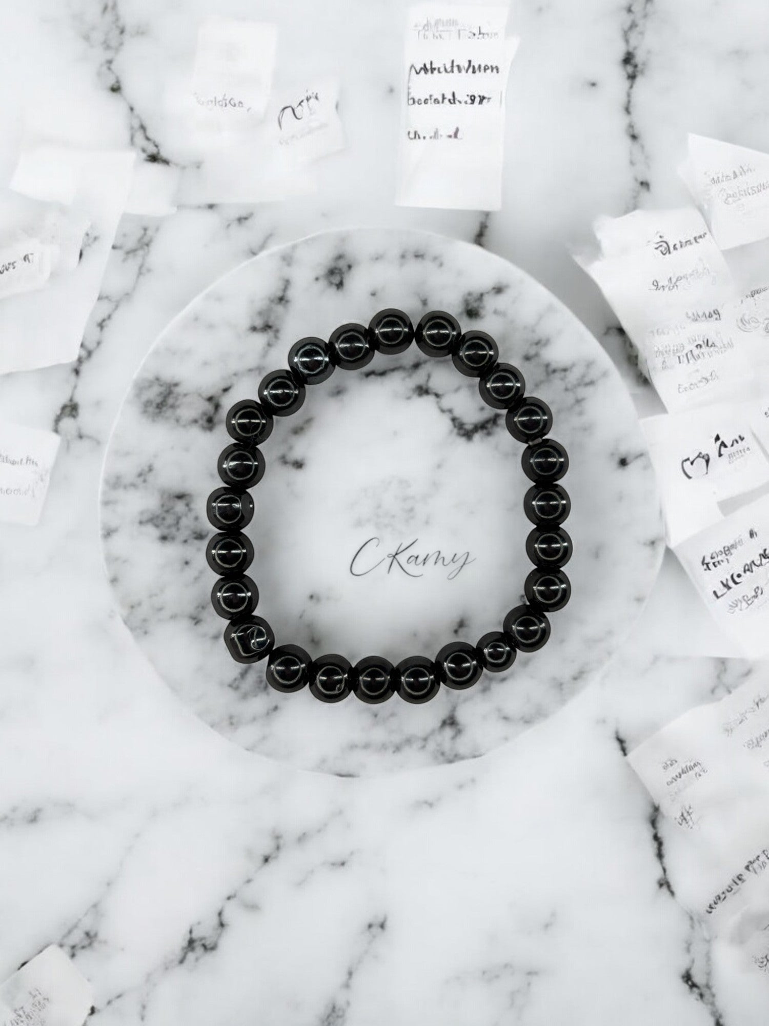 Bracelet homme simple unicolore noir métallisé