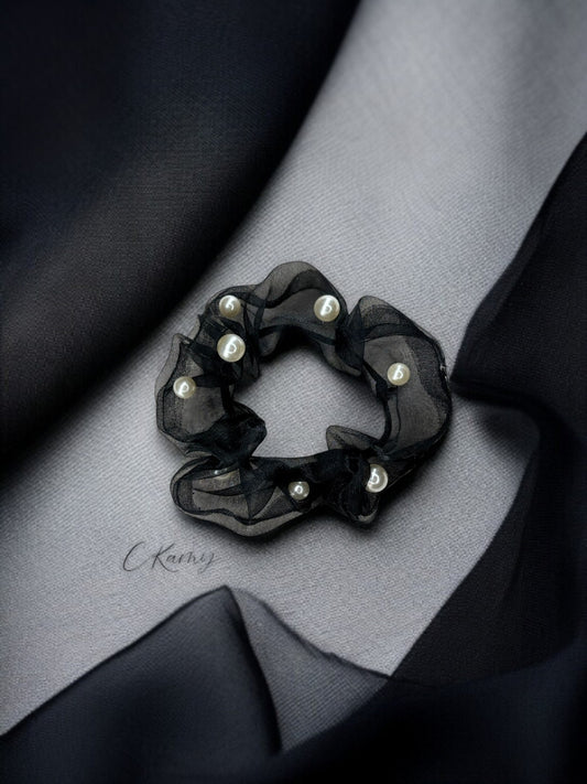 Chouchou perle noir