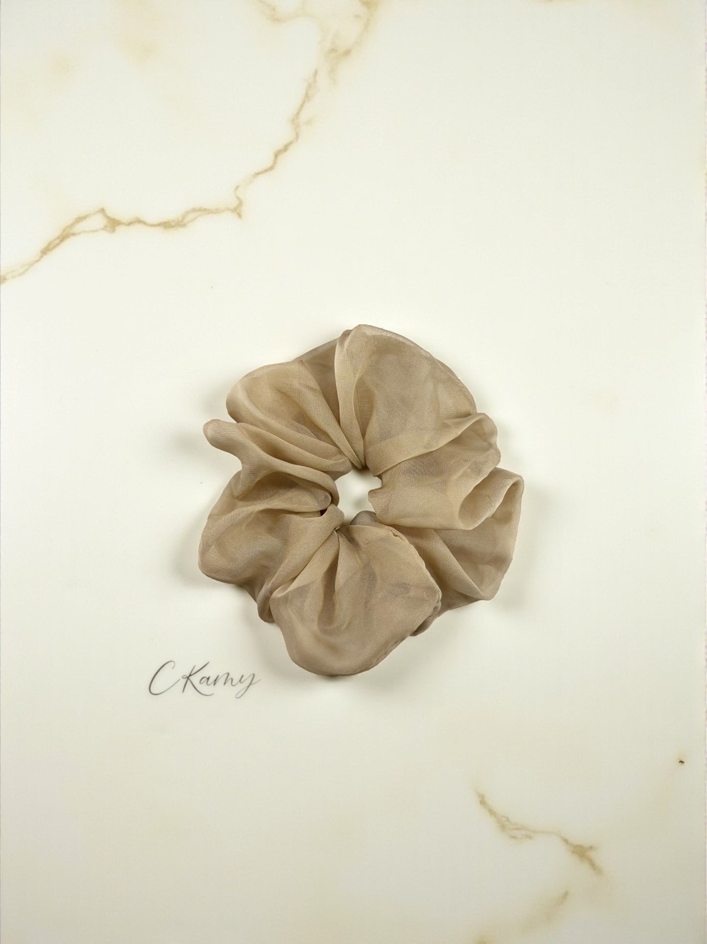 Chouchou voile beige