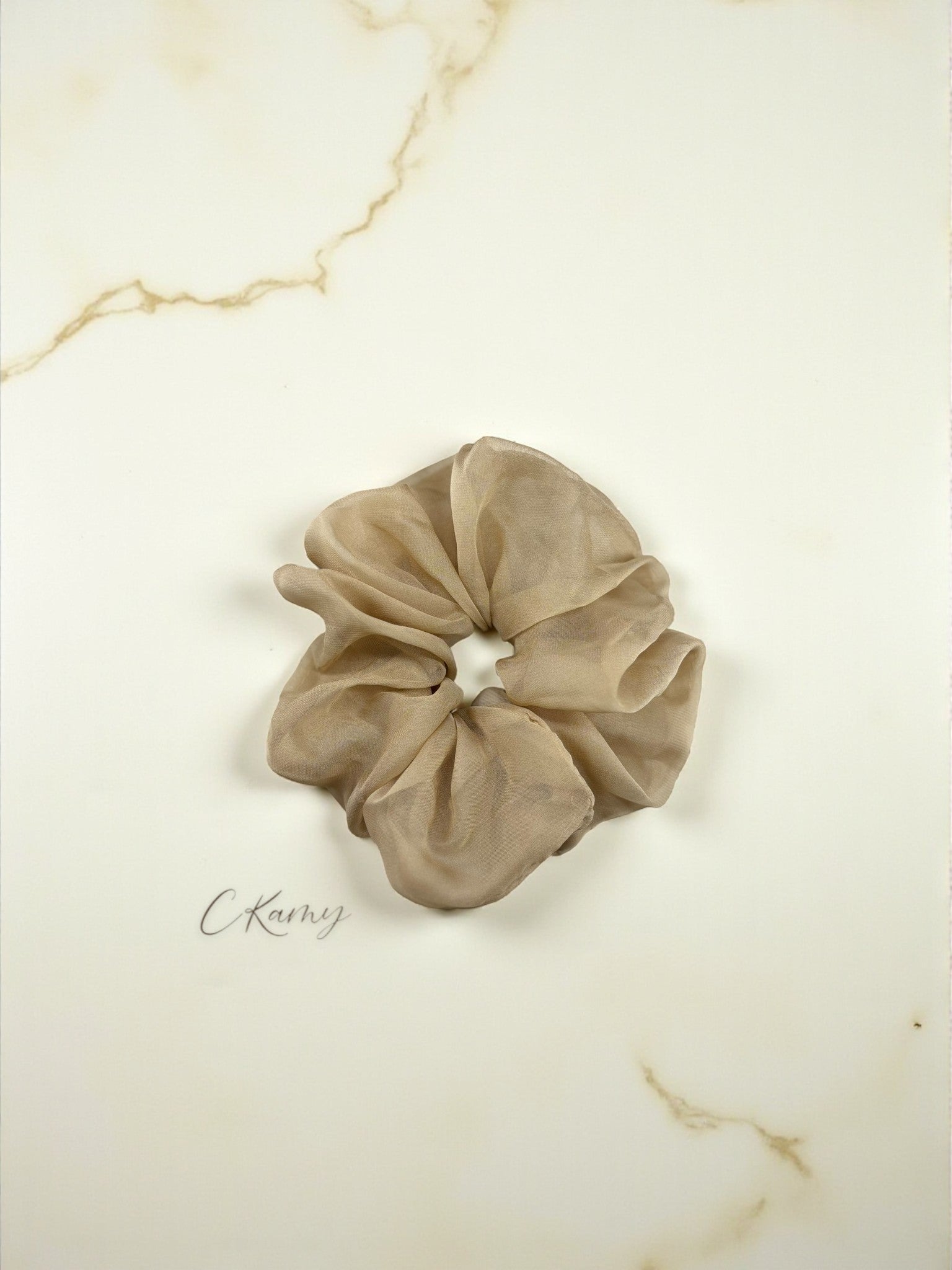 Chouchou voile beige