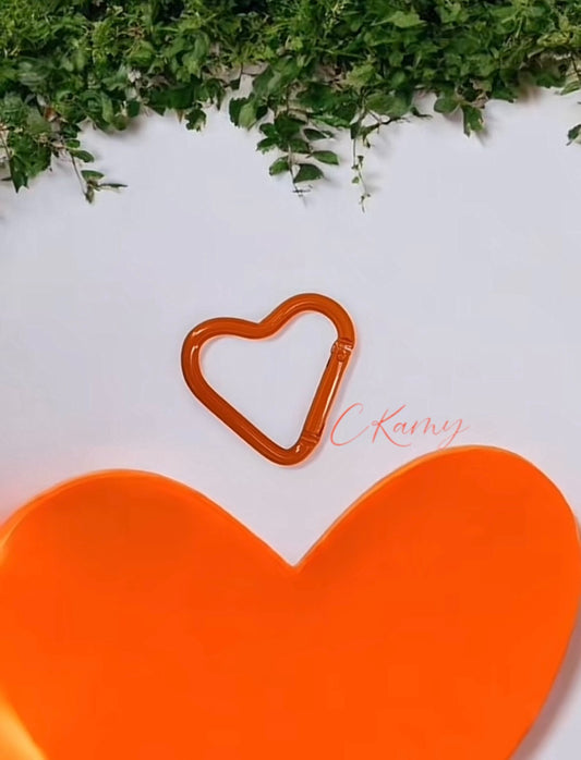 Mousqueton coeur orange