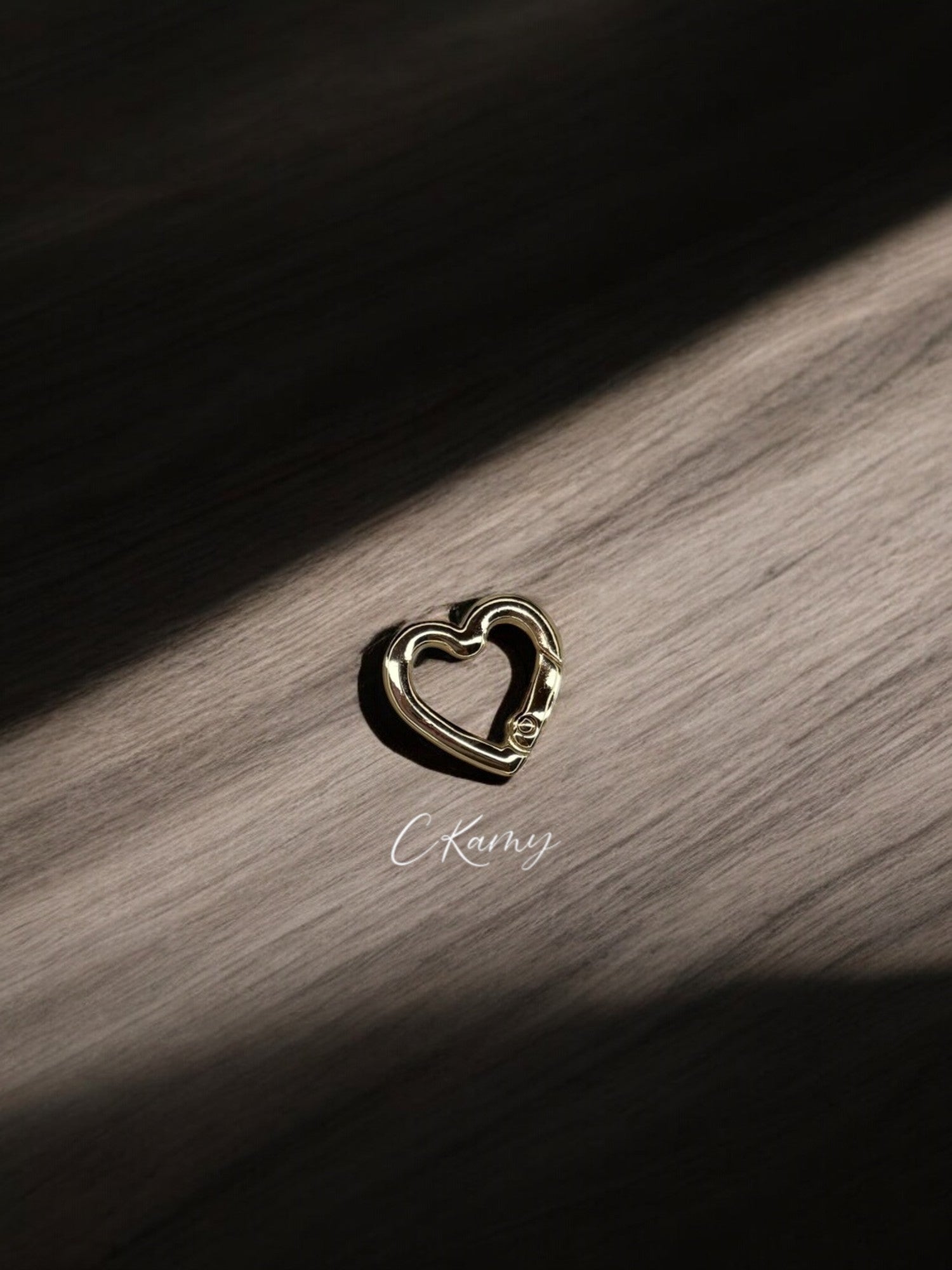Mousqueton petit coeur doré