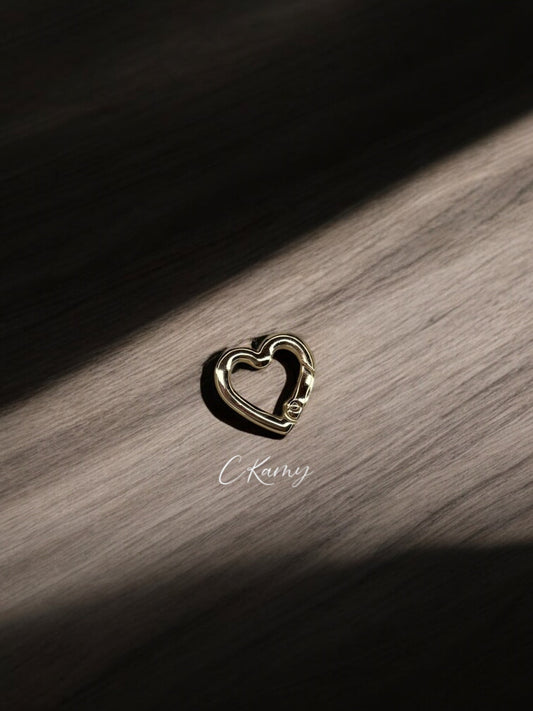 Mousqueton petit coeur doré