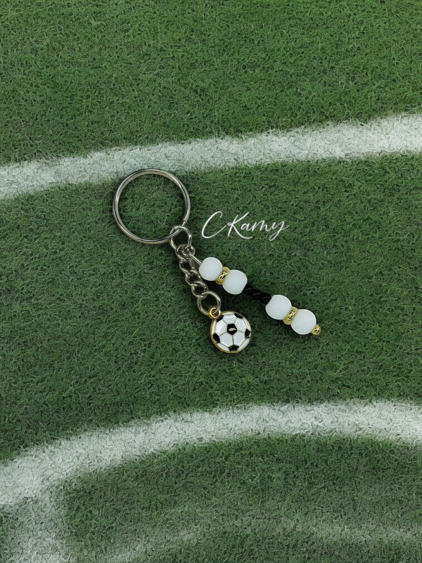 Porte clé personnalisé ballon football noir