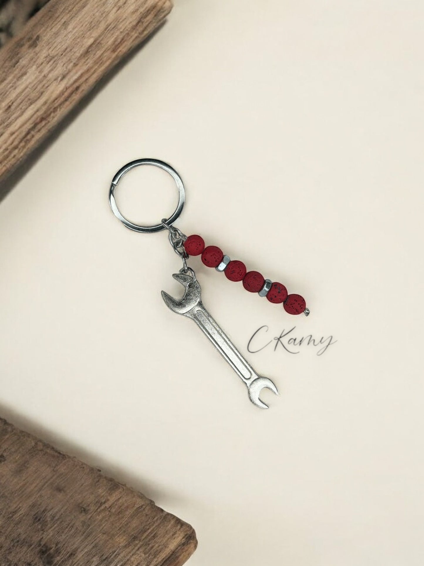 Porte clé personnalisé clé plate rouge