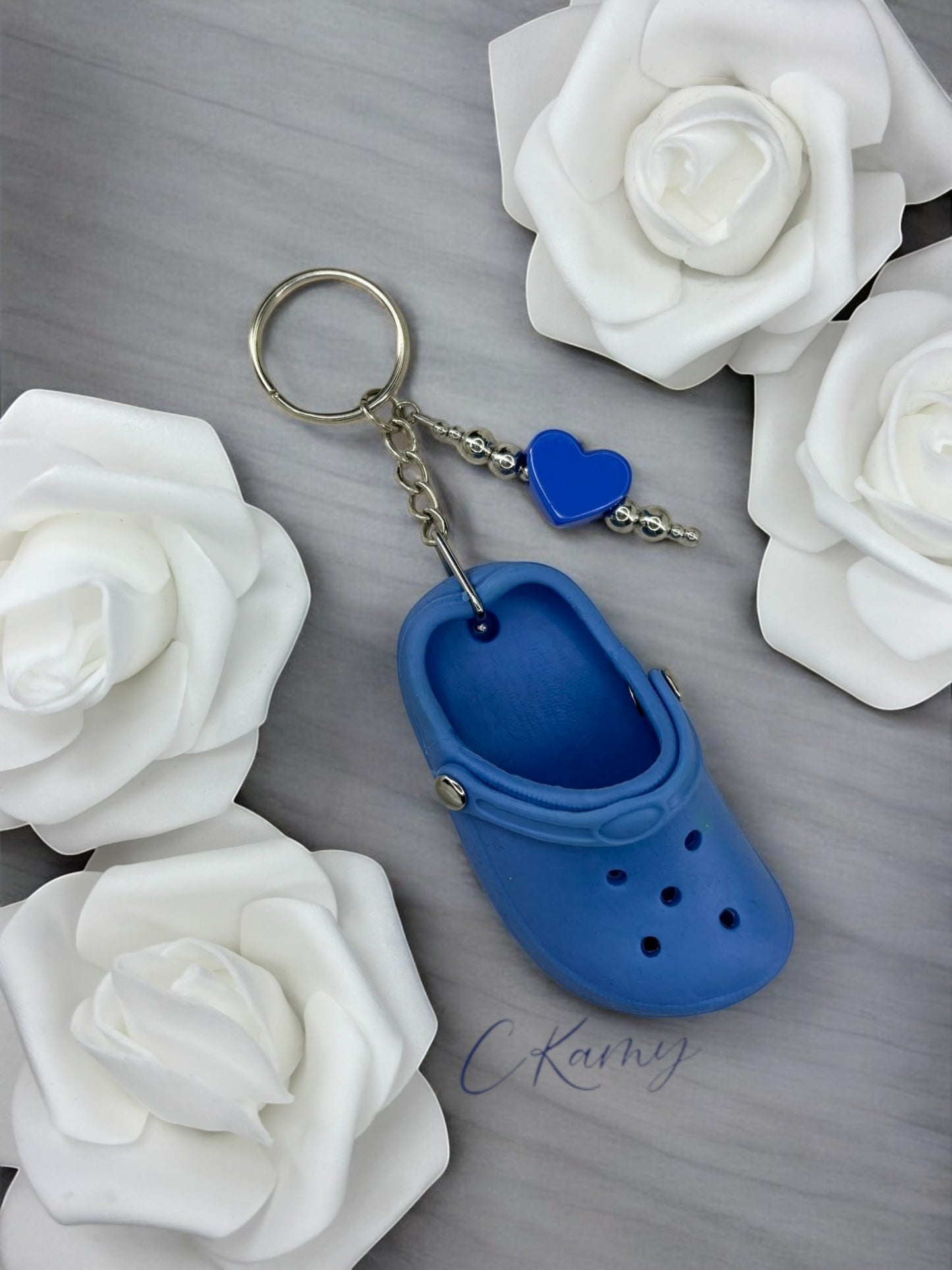 Porte clé personnalisé crocs bleu