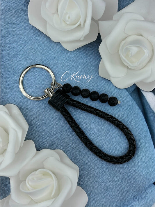 Porte clé personnalisé dragonne noir