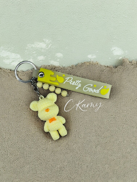 Porte clé personnalisé nounours jaune