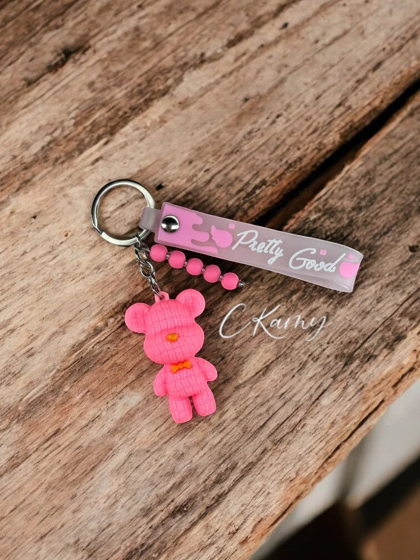 Porte clé personnalisé nounours rose