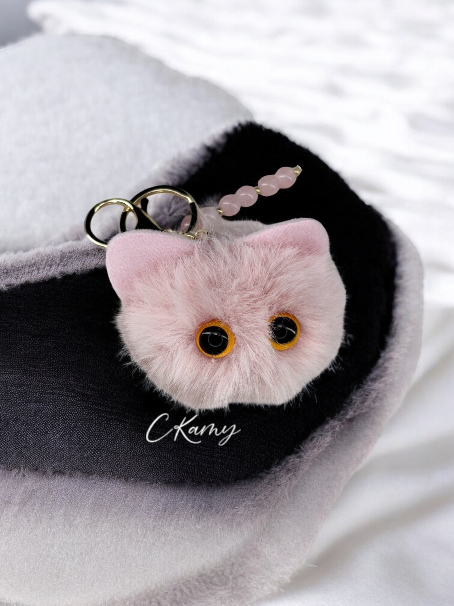 Porte clé personnalisé peluche rose
